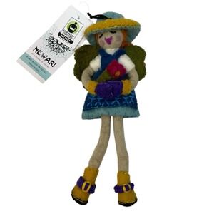 Newari Icelandic Design 100% Wool Garden Fairy Ornament Handmade Folk Art